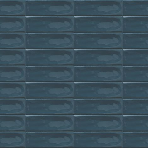 Carrelage effet Zellige Bleu 14,6x4,8x0,8 cm Brillant Bravio - Mur intérieur (vendu par carton de 0,42 m²) - RO'MA CARRELAGE