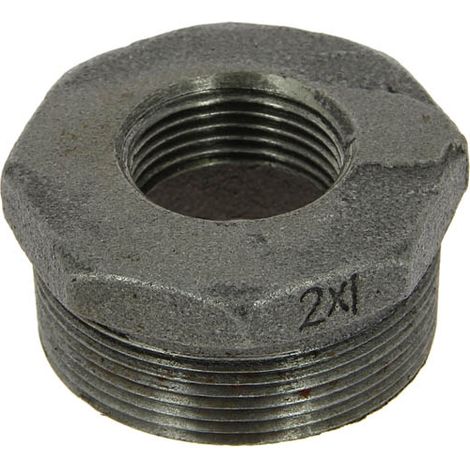 Virfollet – Réduction fonte noire mâle-femelle 50-26 – Manchon réduit pour installations en plomberie – Norme EN 10242 – Raccord de robinetterie