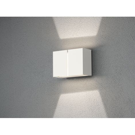 LED Außenwandleuchte PAVIA aus ALU in Weiß Up and Down Light, IP54 ,11,5cm hoch (1/5)