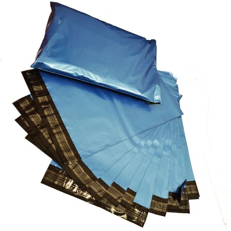 200 x 8.5x14" (216x350mm) Blue Metallic Strong Plastic Postage Poly Mailing Bags Medium