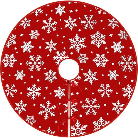 Jupe Pour Arbre De Noël - Motif Flocon De Neige - Style Ferme - Décoration Intérieure Pour Fête - 1 Pièce (1/5)