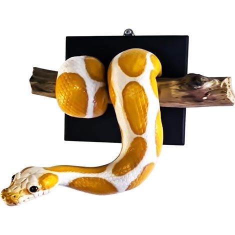Art Mural en Python Royal Doré Effet D'3D Réaliste et Décoratif Statue Serpent 3D Effet Réaliste pour Chambre à Coucher, Chevet, Couloir, Salle d'Étude, de (1/5)