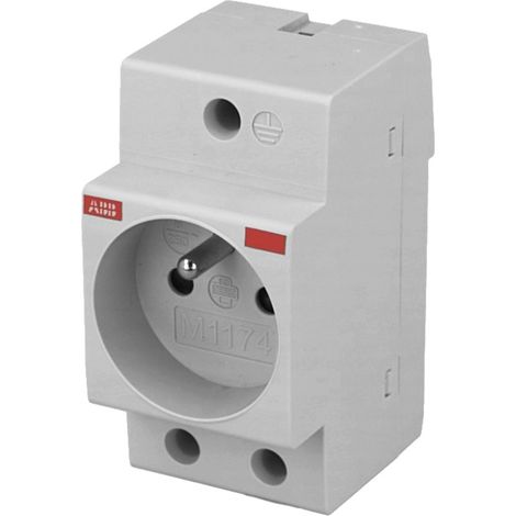 ABB – Prise de courant modulaire 2,5 modules – Tension 230V – Pour tableau électrique – Indice de protection IP20 – 1 phase (1/2)