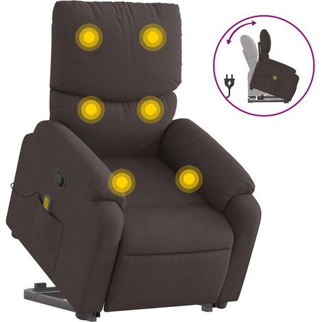 Maison Exclusive - Massagesessel mit Aufstehhilfe Dunkelbraun Sto