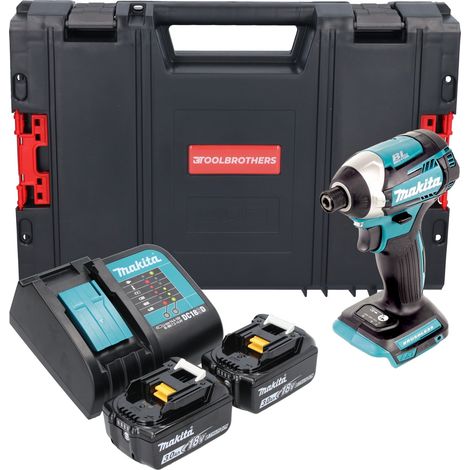 Avvitatore a impulsi a batteria Makita DTD 154 SFJ-R 18V 1/4" 175Nm brushless + 2x batteria ricaricabile 3,0 Ah + caricabatterie + RHINO (1/5)