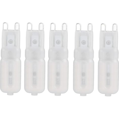 Lot de 5 Ampoules LED G9 220V, 22 LEDs, Coque Blanche, Socle Bi-Pin, Lumière Intérieure Dimmable, Rendu des Couleurs Élevé, Éclairage Blanc pour Maison (1/5)