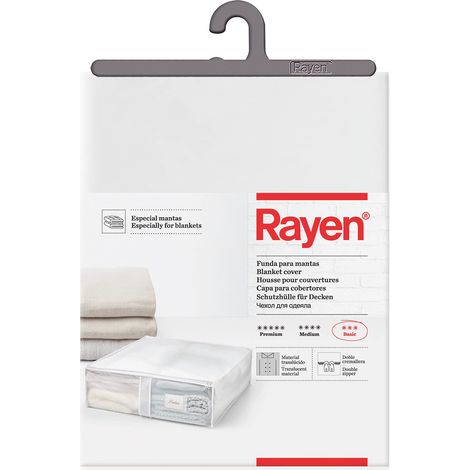 Rayen 2033.11 Scatola d'immagazzinaggio di Biancheria e Coperte per Letto, Peva, Bianco, 55 x 65 x 20 cm (1/4)