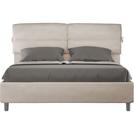 Letto contenitore da 160x190 in microfibra sabbia Nandy (1/5)