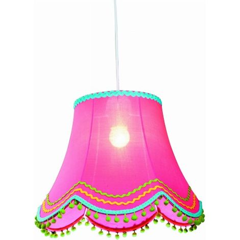 Suspension Candellux Arlekin tissu rose/blanc Ø35 E27