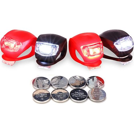 Éclairage vélo - Éclairage vélo LED en silicone - Éclairage avant et arrière - VTT VTC Cycliste (1/5)