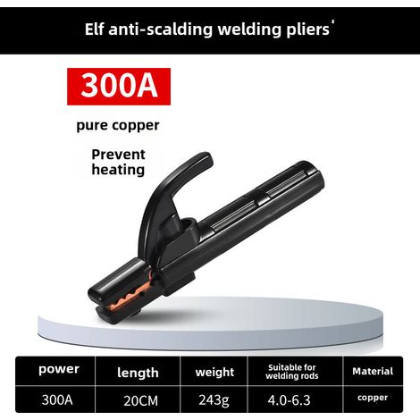Irovami Pince à souder Luwei Hardware anti-brûlure 800A, poignée de soudage en cuivre forgé rouge, soudure renforcée anti-fuite (pince à souder elf 300A) (1/5)