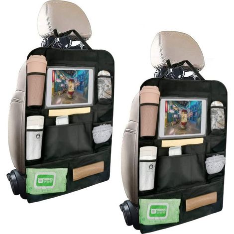 2 pièces sac de rangement de siège de voiture étanche sac de rangement arrière de siège protecteur de siège multifonctionnel sac suspendu de voiture siège arrière résistant aux coups de pied
