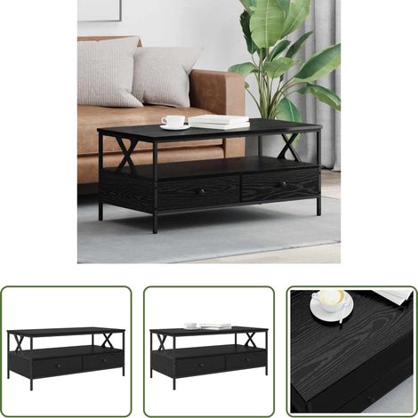 Table basse bois d'ingénierie - Table basse Chêne noir 100 x 51 x 45 cm Bois d'ingénierie (1/5)