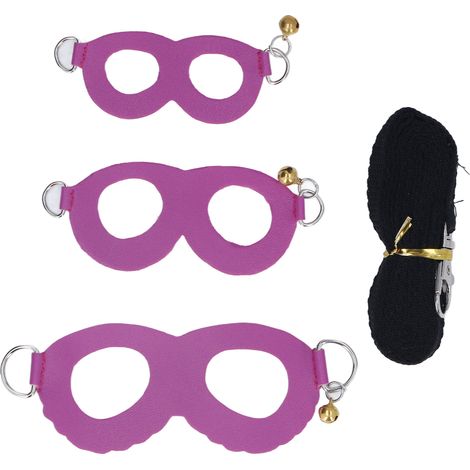 Ensemble harnais et laisse pour Hamster, cuir artificiel, doux, facile à porter, gilet de marche pour Rat avec cloches, violet (1/5)