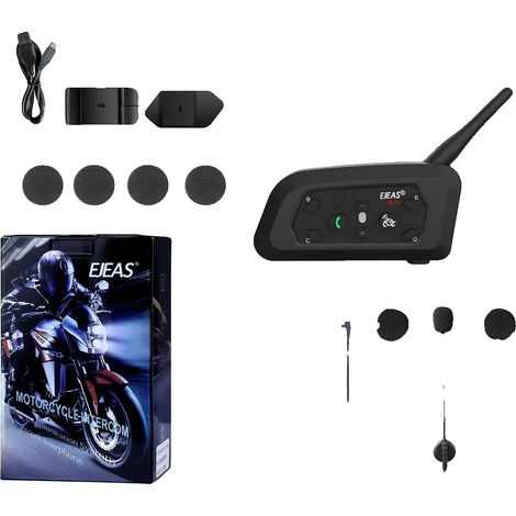 Motorrad-Intercom, 800 m Reichweite, Bluetooth-Konnektivität, Einzelverpackung (1/2)