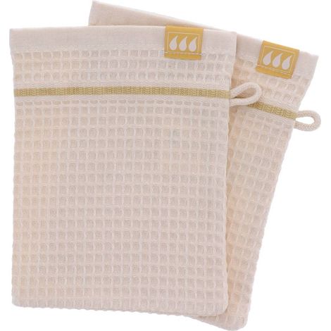 Set di 2 flanelle 15x21cm 100% cotone a nido d'ape - beige - Tendance