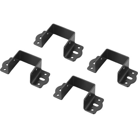 Lot de 4 ferrures de lit robustes en acier laminé à froid en forme de U pour têtes de lit, pieds de lit, cadres de lit (40 mm) (1/5)