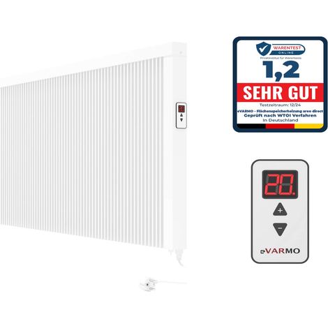 Elektroheizung areo direct Flächenspeicherheizung 2600 Watt - simples Thermostat - Appsteuerung ohne Zusatzhardware möglich von eVARMO (1/4)
