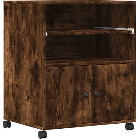 Maison Exclusive - Soporte para impresora con ruedas roble ahumad