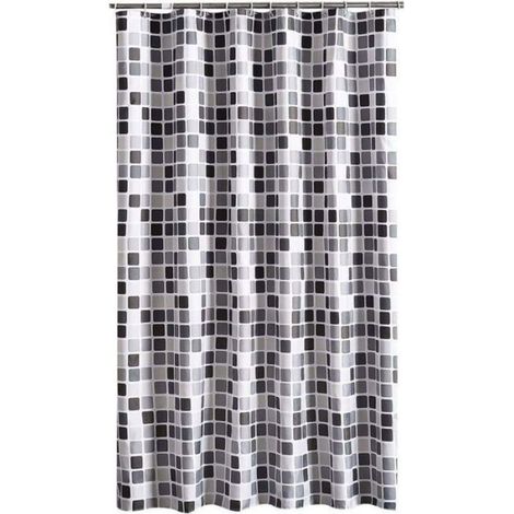 Rideau de douche en polyester - 200x240 cm - Antibactérien - Antimoisissure - Hydrofuge - Motif coloré (1/2)