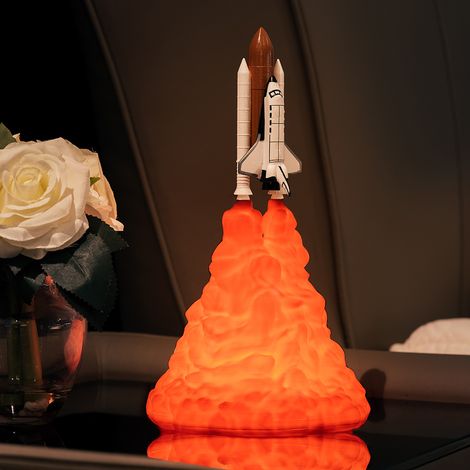 Lampe navette spatiale imprimée en 3D, veilleuse LED USB pour enfants et bébés, décoration de chambre, 110-220 V, 28 cm, type A (1/5)