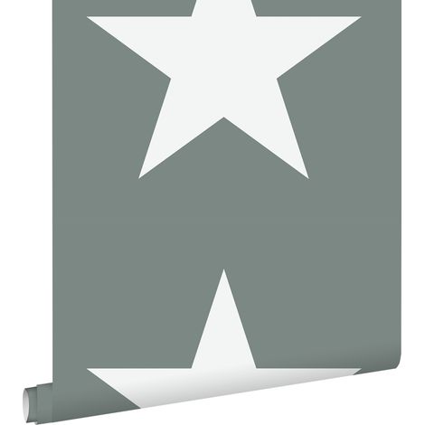 papier peint étoiles vert grisé - ESTAhome (1/5)
