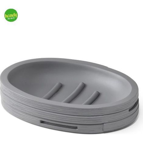 Portasapone da appoggio Gedy Helen in resina grigio