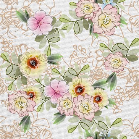 Tissus décoratifs d'extérieur Oxford - Motif floral 8 (1/5)