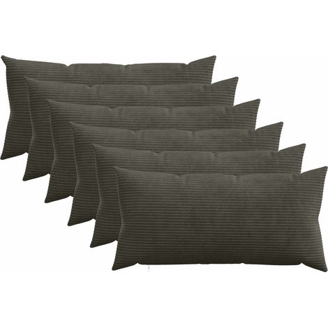 Housse de coussin 6 pcs HEERLEN Anthracite 40 x 80 cm vidaXL