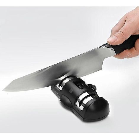 Affûteur de couteaux de cuisine professionnel Xiaomi, affûteur manuel pour couteaux en acier inoxydable et en céramique de toutes tailles, base antidérapante noire (1/5)
