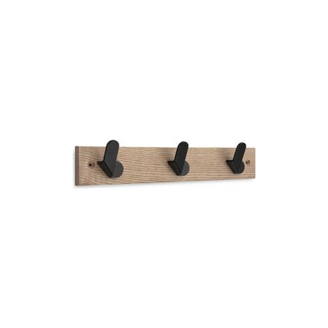 Appendiabiti in Legno Inofix 3 Posti Nero