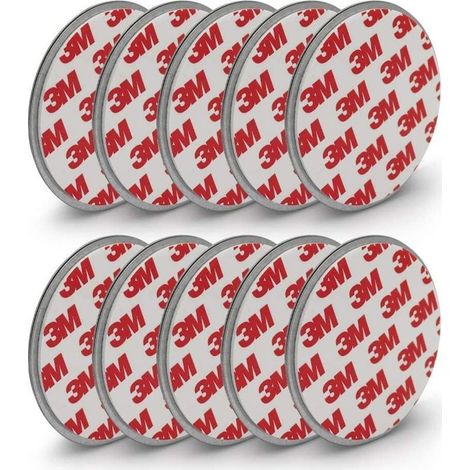 Bracket magnetic for detector of smoke of 70 mm of diameter - Set of 10 - Pads adhesives 3M with bracket magnetic for a fastening easy without Drilling nor screw - Sticker for all the detection (1/5)