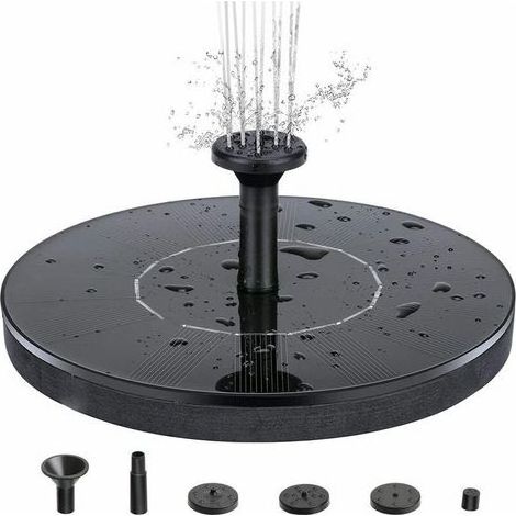 pair Fontaine à énergie solaire Pompe à eau solaire Panneau flottant Jardin Paysage Kit d'arrosage d'étang de jardin Noir 16 cm de diamètre, (1/5)