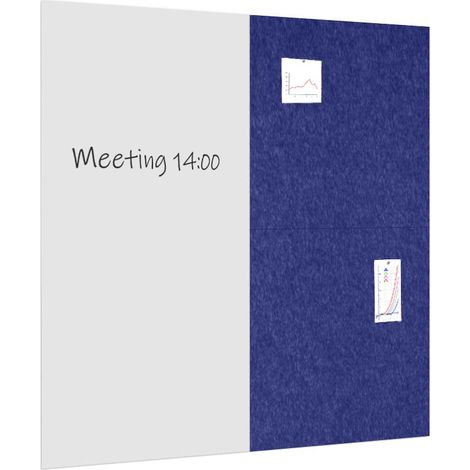 Tableau blanc avec deux panneaux acoustiques 200×200 cm - Bleu foncé (1/5)