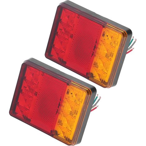 Feux arrière 12V 8LED, 2 pièces clignotants stop pour remorque caravane camionnette camping-car quad (1/5)
