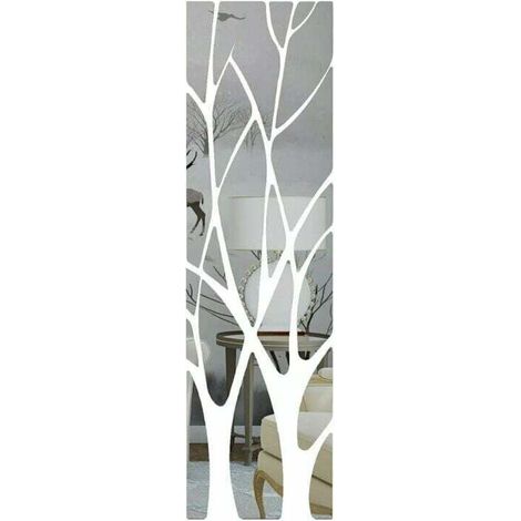 3D mirror wall sticker in the shape of a tree branch, ideal for ...