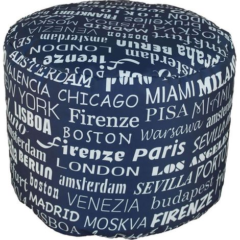 Pouf Puff Puf Tondo 50x40cm Big City Blu Avalli