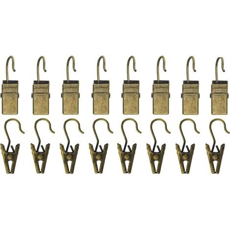 20 robuste Metallhaken für Gardinen, Lichterkettenhalterungen, DIY-Fotoprojekte und Außendekorationen (Bronze)