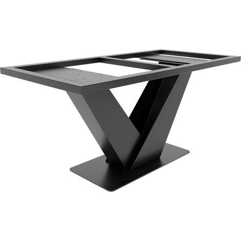 Tischbeine V-Form Stahl, 80 x 140 x 76 cm, Schwarz