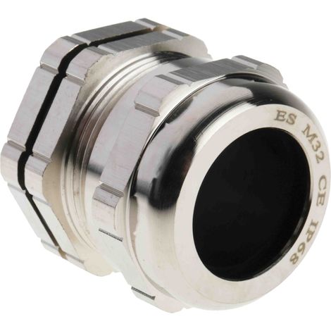 Presse-étoupe M32 en Laiton nickelé pour câble de 15mm à 22mm, avec contre-écrous, IP68 ( Prix pour 1 ) (1/3)