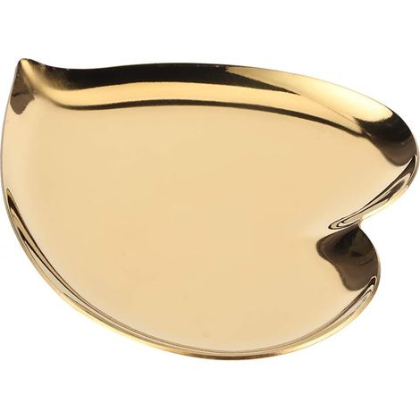Plateau à Bijoux, Plat à Bijoux en Forme de Coeur en Acier Inoxydable 14 X 11,6 Cm Plaque de Rangement Poli Miroir pour Bagues Colliers Boucles d'oreilles sur Vanity Commode Table de Salle (1/5)