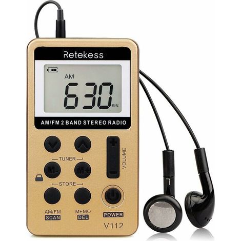 KZQ Mini Portable Radio, Rechargeable FM/AM Radio, Walkman, Sleep Timer, Headphone Jack, Outdoor, Sports, Christmas Gift (1/3)