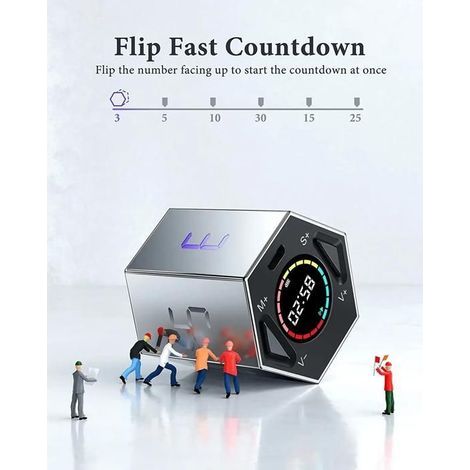 Timer da cucina digitale LCD moderno, timer visivo per insegnanti, timer a cubo pieghevole per la cucina (1/4)