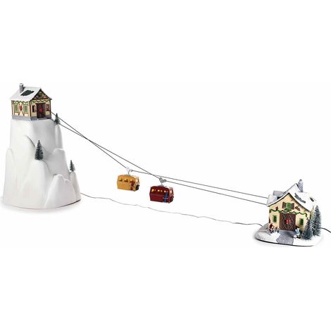 Carillon Natalizio Funivia con Luci, Suoni e Movimento Idea Regalo per Natale (1/2)
