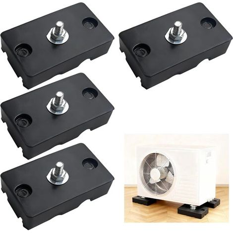 Juego de 4 piezas que incluye soportes silenciosos para aire acondicionado, patas antivibración y almohadillas antivibración. (1/5)