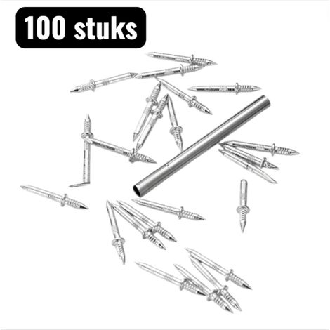 Lot de 100 clous et vis clous pour plinthes sans joint à double extrémité fixations invisibles pour plinthes et bois vis invisibles outils spéciaux pour plinthes couleur argent (1/4)