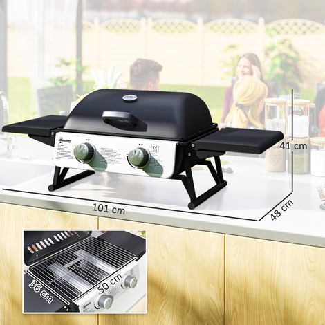Barbecue Gaz Camping – Petit, Avec Filet, Plaque, Pinceau, Pinces, Mallette, Butane, Idéal Pour Pique-nique Et Terrace
