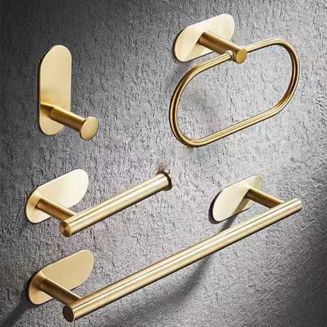 Badezimmer-Accessoires-Set aus Edelstahl: Handtuchring, Handtuchhalter, Handtuchstange, Badehandtuchhalter und Toilettenpapierhalter