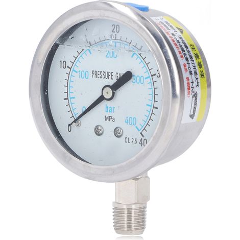 Manomètre à vide, cadran transparent, boîtier inox, usage industriel et domestique, 1/4in NPT, 040MPa (1/5)