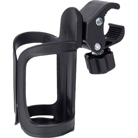 Portabotellas universal para cochecitos/bicicletas, negro, compatible con la mayoría de los modelos. (1/5)